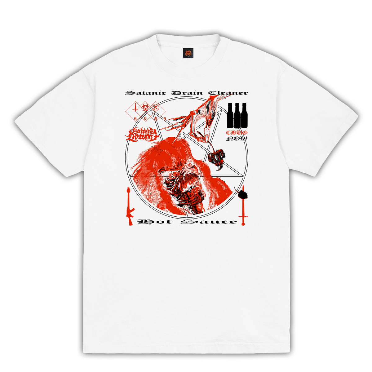 Tweaker Eddie T-Shirt (White) – Satanic Drain Cleaner